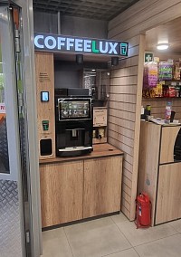 Coffee Point, стойка, кофемашина Jofemar Bluetec G23, терминал, стабилизатор напряжения, диспенсер для стаканов, диспенсер для крышек, ингредиенты для первого запуска